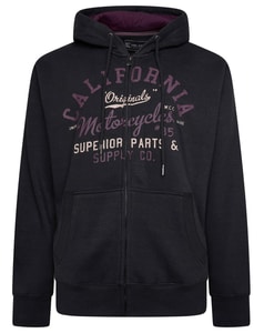 KAM California Zip Hoody Schwarz